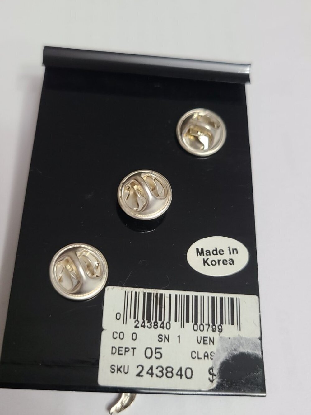Cat Jewelry 3 Pins Clasp Backings Atrium Silver Tone - Picture 6 of 11